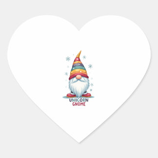 Gnome Unicorn Shirt Family Matching Group Christma Heart Sticker