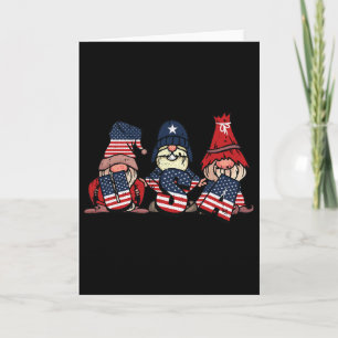 Gnome Usa 4th Of July Cute American Flag Independe Card