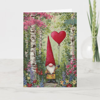 Gnome Valentine Card-Blank Inside-Customisable Card