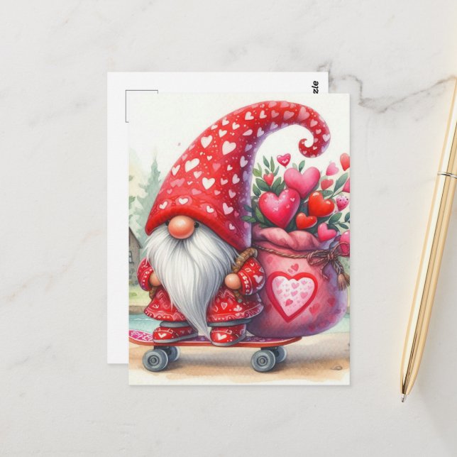 Gnome Valentine Postcard (Front/Back In Situ)