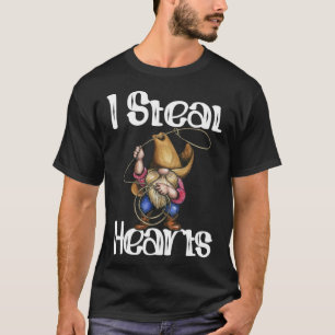 Gnome Valentines Day Kids Girls Boys I Steal Heart T-Shirt