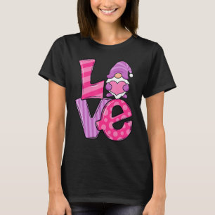 Gnome Valentine's Day Love Heart Women Toddler Gir T-Shirt