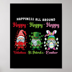 Gnome Valentines St Patrick Easter Happy Holiday G Poster