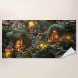 Gnome village beach towel