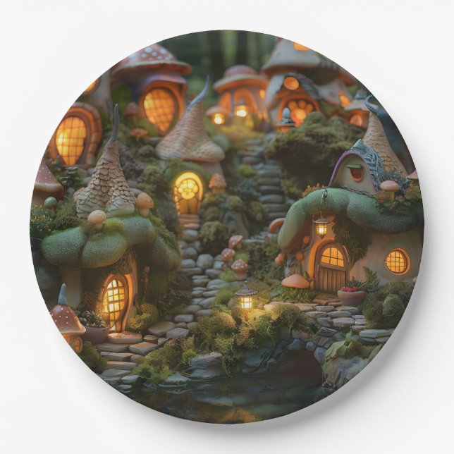 Gnome village paper plate (Front)