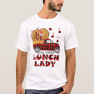 Gnome Vintage Truck Love Being Lunch Lady Valentin T-Shirt