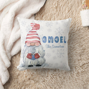 GNOME Watercolor Christmas GNOEL Personalised Cushion