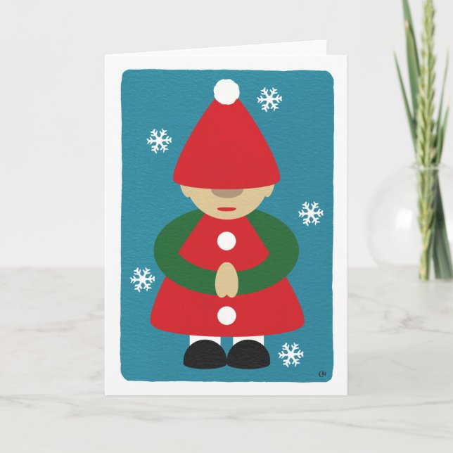 Gnome Winter Snowflakes Holiday Card (Front)