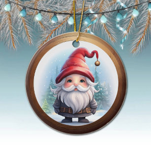 Gnome Winter Wonderland Festive Holiday Decor 🎄 Ceramic Ornament