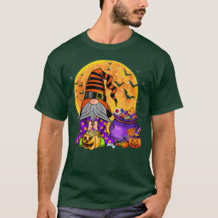 Gnome Witch Pumkin Jack O Lantern Candy Halloween T-Shirt