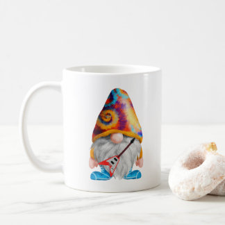 Gnome with a Guitar and Colourful Hat on a Coffee Mug