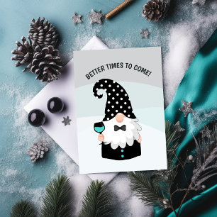 Gnome with Champagne Festive Holiday Cheer Card