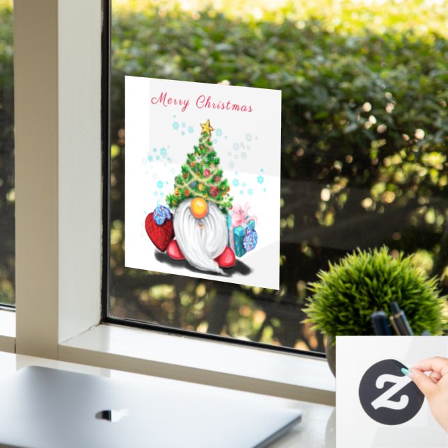 Gnome with Christmas Tree Hat and Gift For You (Office)