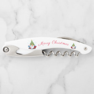 Gnome with Christmas Tree Hat Waiter's Corkscrew