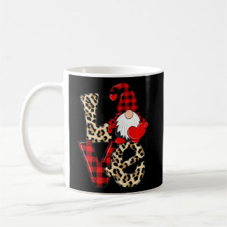 Gnome With He Leopard Buffalo Plaid Valentine S Da Coffee Mug