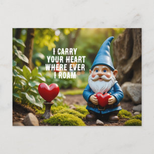 Gnome With Heart Valentine Postcard