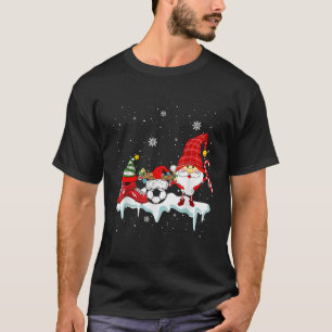 Gnome With Santa Elf Reindeer Soccer Tools Xmas Pl T-Shirt