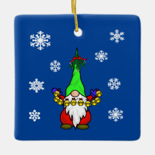 Gnome with Sleigh Bells Story Christmas Ornament
