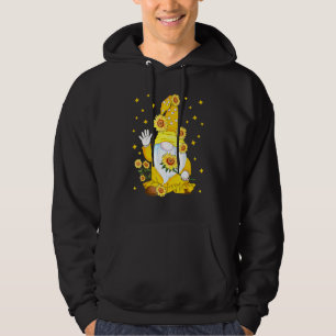 Gnome with Sunflower Floral Hoodie