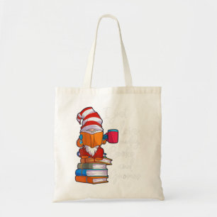 Gnome  Women Girls Book Lover Reading Club Gnome L Tote Bag