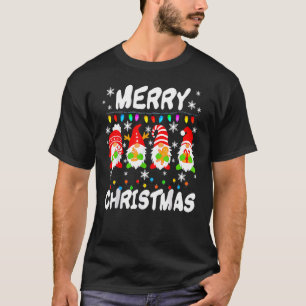 Gnome Xmas Pyjamas Garden Merry Christmas Matching T-Shirt