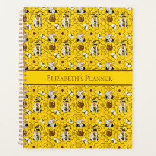 Gnome Yellow Sunflower Bees Honey Personalised Planner