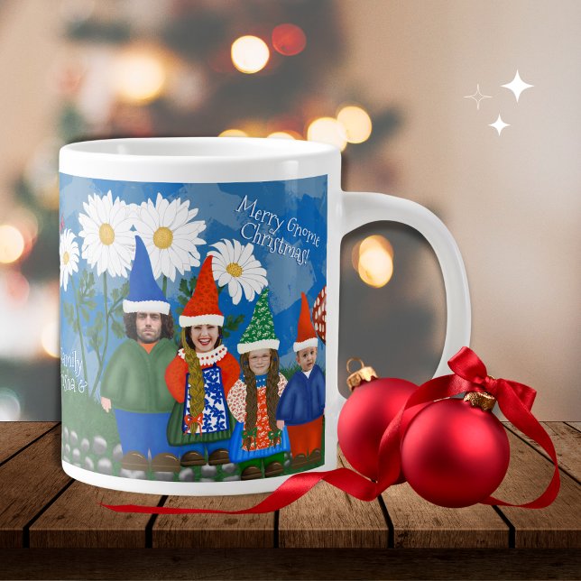Gnome Your Family Merry Christmas Large Coffee Mug (Creator Uploaded)