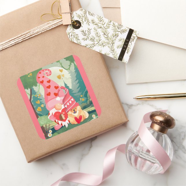 GNOMEBODY LUVZ U MORE Chow Gnome Square Sticker (Gifting)