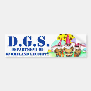 GNOMELAND SECURITY BUMPER STICKER