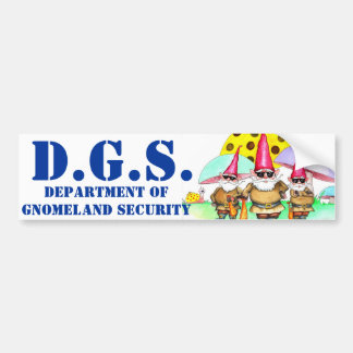 GNOMELAND SECURITY BUMPER STICKER
