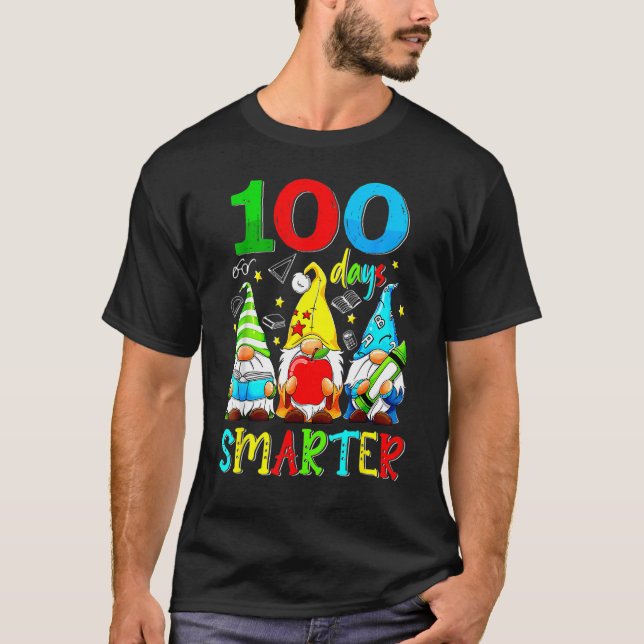 Gnomes 100 Days Smarter Y'all Happy 100th Day Of S T-Shirt (Front)