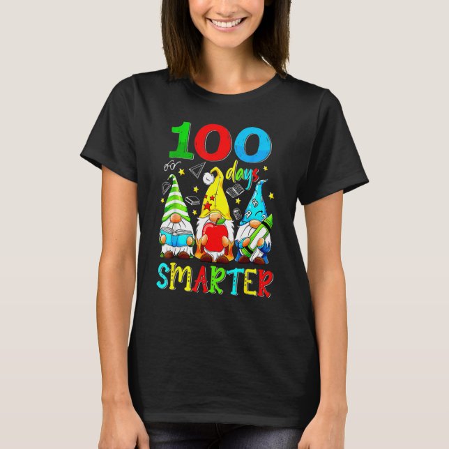Gnomes 100 Days Smarter Y'all Happy 100th Day Of S T-Shirt (Front)