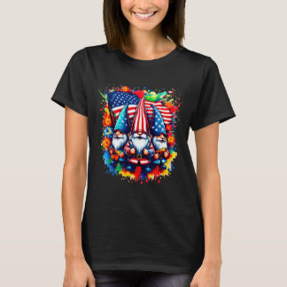 Gnomes 4th Of July American Flag Independence Day T-Shirt