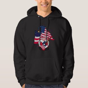 Gnomes 4th Of July Guitar American Flag Patriotic Hoodie