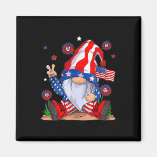 Gnomes 4th Of July Patriotic Gnome Funny American Magnet