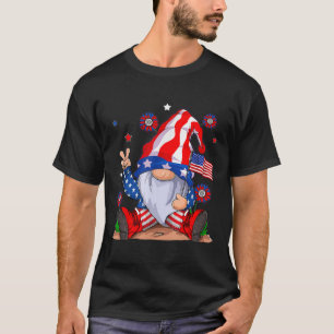 Gnomes 4th Of July Patriotic Gnome Funny American T-Shirt