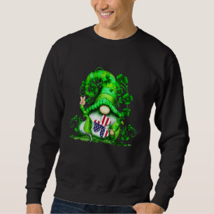 Gnomes American Flag Shamrock St Patricks Day Luck Sweatshirt