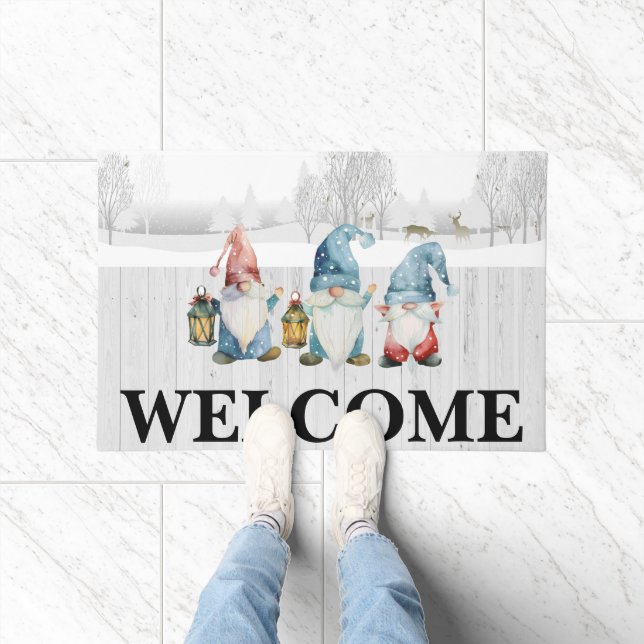 Gnomes and Deer Welcome  Doormat (Indoor)