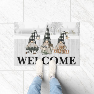 Gnomes and Deer Welcome Doormat