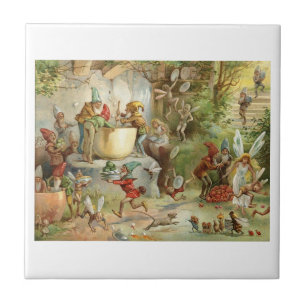 GNOMES AND FAIRIES CERAMIC TILE