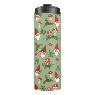 Gnomes and Mushrooms on Celadon Thermal Tumbler