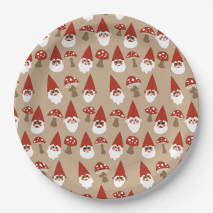 Gnomes and Mushrooms Paper Plate