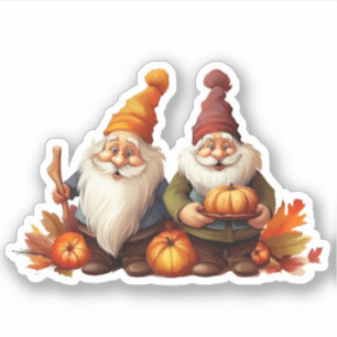 Gnomes and Pumpkins Fall Sticker