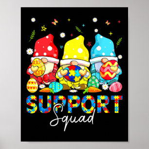 Gnomes Autism Awareness Shirts Support Squad Easte Poster