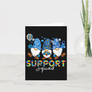 Gnomes Autism Awareness Support Squad Blue Ribbon Card