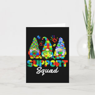 Gnomes Autism Awareness Support Squad Blue Ribbon Card