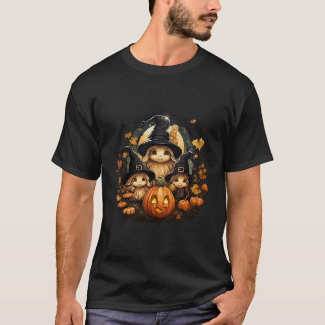 Gnomes Autumn Pumpkins Halloween Fall T-Shirt (Front)