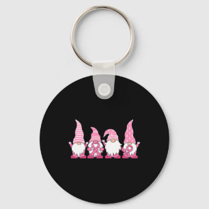 Gnomes Breast Cancer Awareness Peace Lover Gift Wo Key Ring