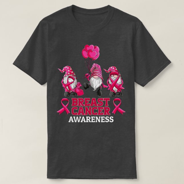 gnomes Breast Cancer Awareness Pink Ribbon women g T-Shirt (Design Front)