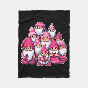 Gnomes Breast Cancer Awareness Ribbon Women’s Girl Fleece Blanket